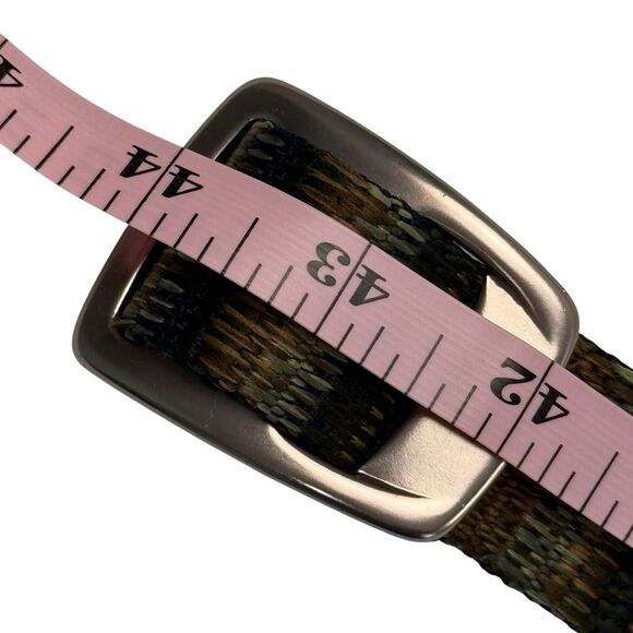 Bison Designs Belt Rose Gold Buckle Coyote Striped Nylon Webbed Size Medium USA - Picture 7 of 7